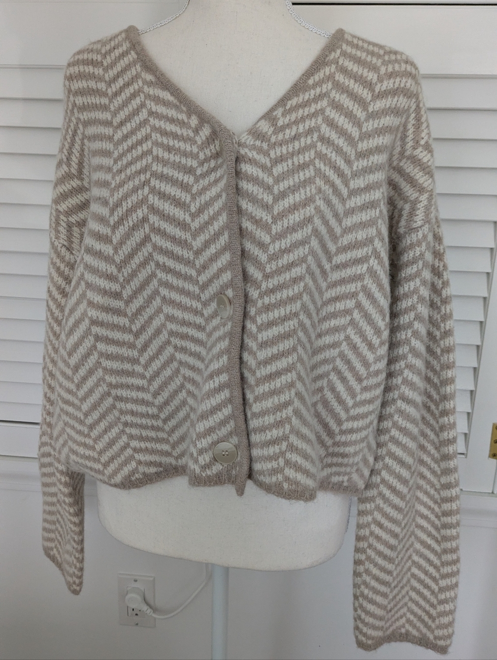 Z Supply Naomi Herringbone Cardigan, Sz M